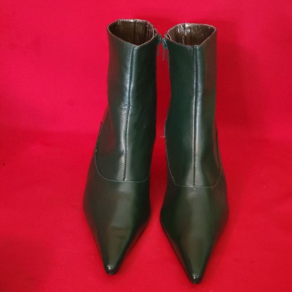 Fusion Meiry Green Leather Boots 9M Womens Shoes - Picture 1 of 11